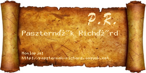 Paszternák Richárd névjegykártya