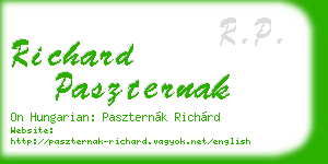 richard paszternak business card